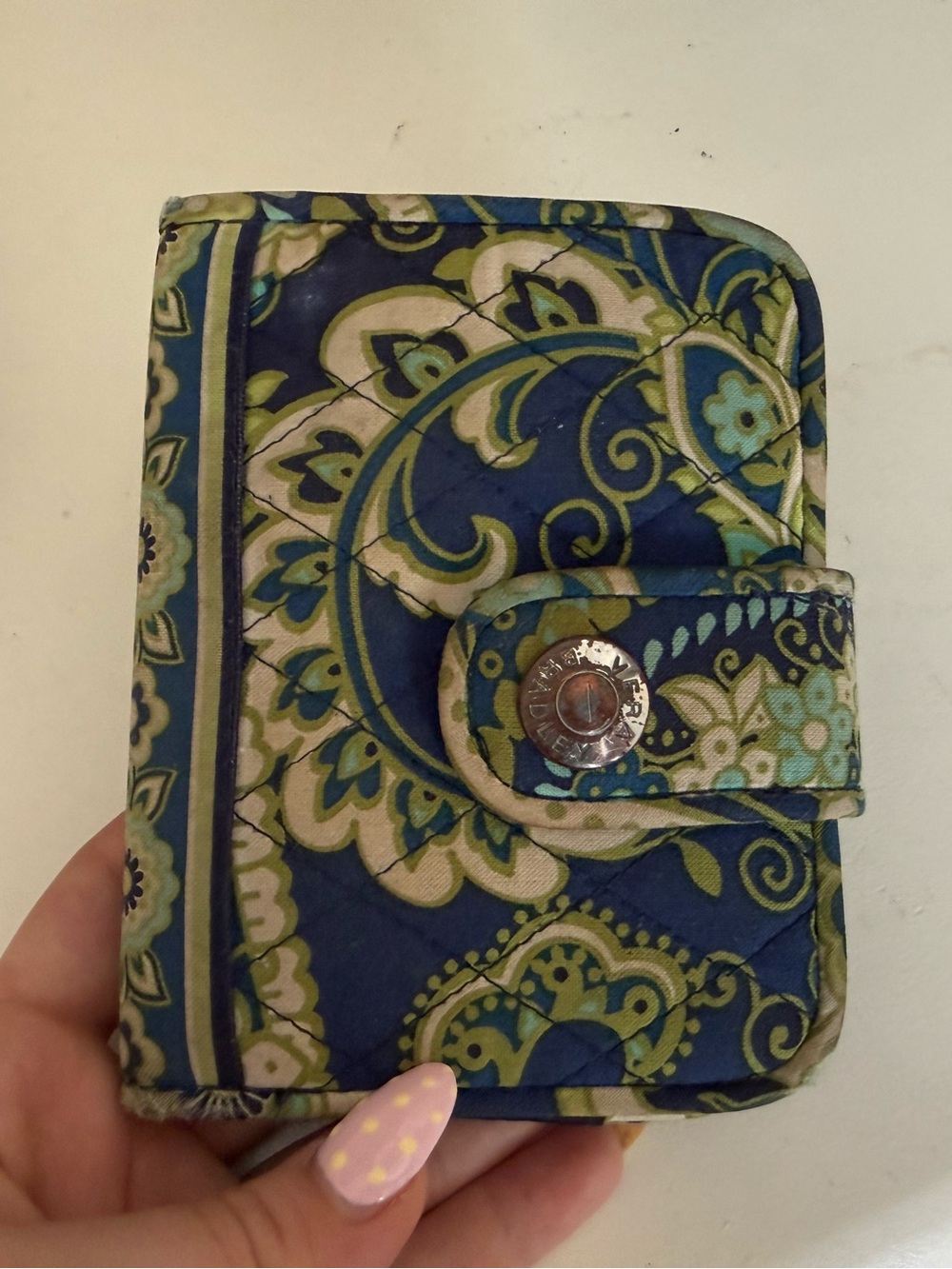 Vera Bradley Snappy Wallet (blue and green floral)